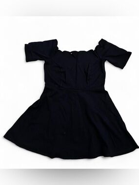 Nine Britton Black off the shoulder fit & flare mini dress Sz S